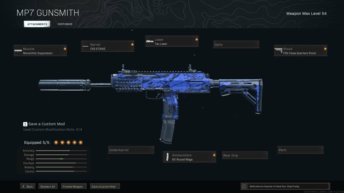Лучшая сборка для MP7 в Warzone