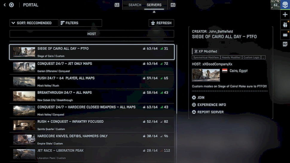 First look at the Battlefield 6 server browser and large-scale map in new testing